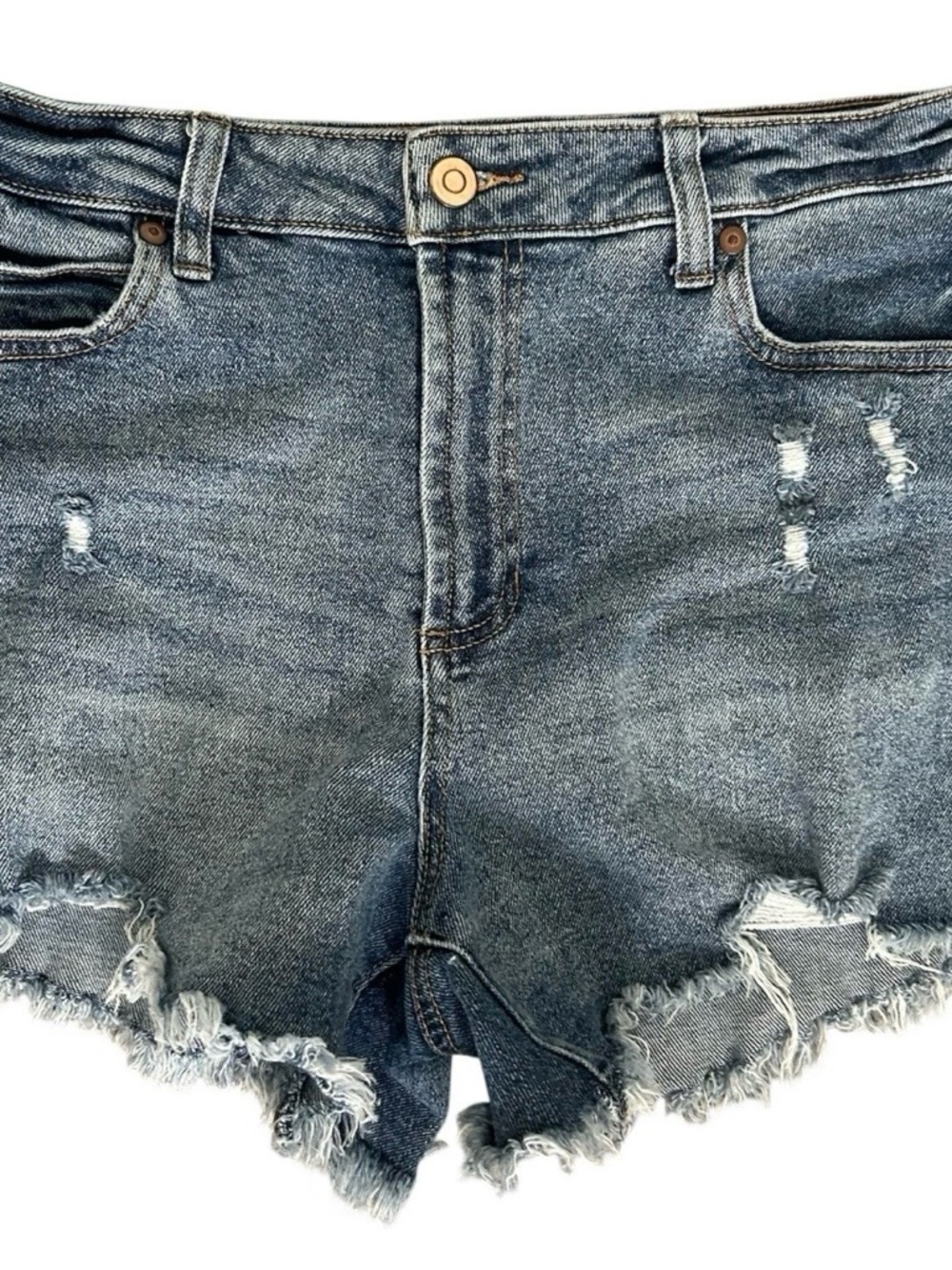 BCBGeneration Distressed Denim Jean Shorts - Blue Wash